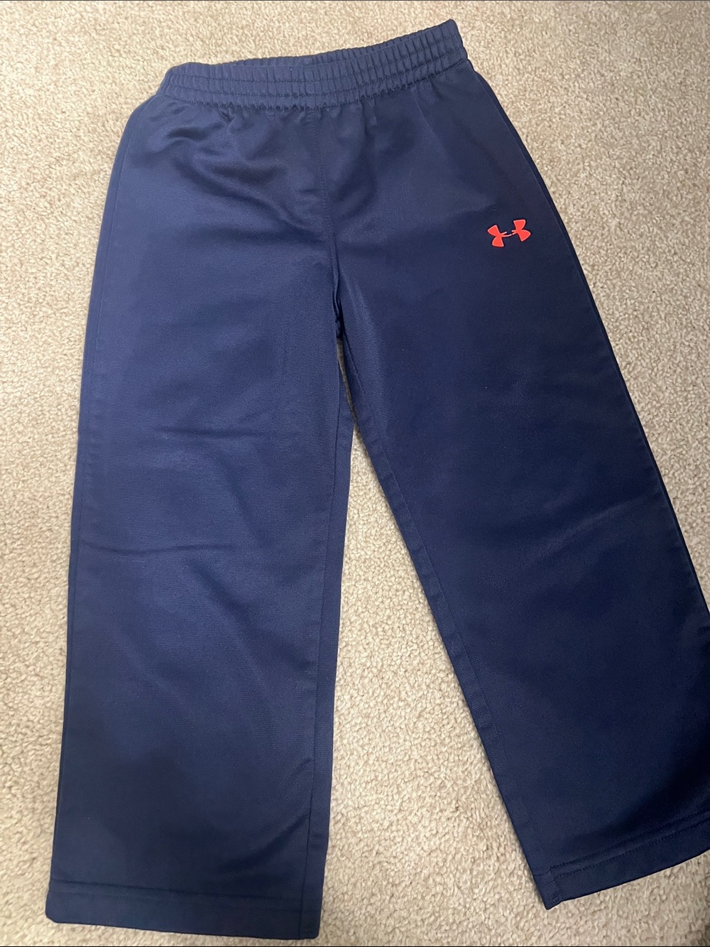 Under Armour Kids Navy Sweatpants with Red Logo